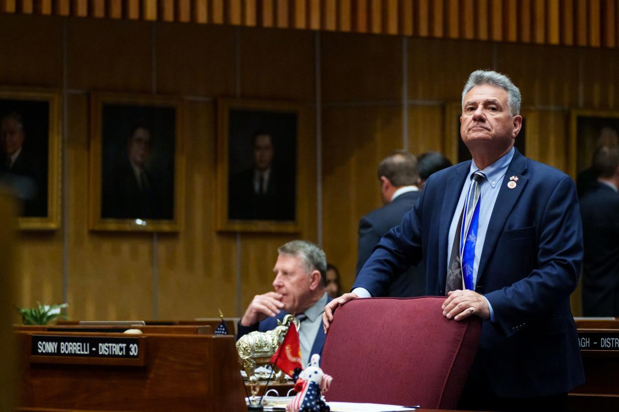 Majority Leader Sen. Sonny Borrelli attends an open session on March 20, 2023, at the State Capitol in Phoenix.