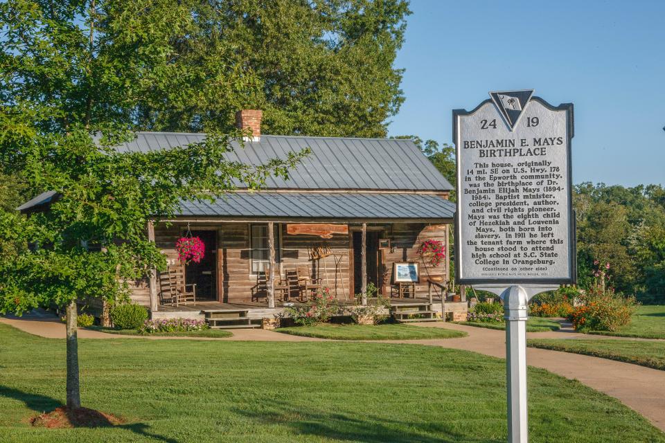 Benjamin Mays Historic Site, Greenwood, South Carolina. This cabin was the birthplace of the Baptist preacher and Morehouse College president who discovered and mentored a young Martin Luther King Jr.