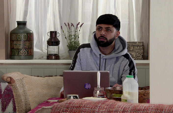 FROM ITV

STRICT EMBARGO - No Use Before Tuesday 7th February 2023

Coronation Street - Ep 1087879

Wednesday 15th February 2023

Marrium [KIRAN LANDA] calls on Zeedan Nazir [QASIM AHKATAR] and tells him she can&#xe2;&#x80;&#x99;t believe that he and Alya watched her Dad die in front of them.  Zeedan begs her not to go to the police. 

Picture contact - David.crook@itv.com

Photographer - Danielle Baguley

This photograph is (C) ITV and can only be reproduced for editorial purposes directly in connection with the programme or event mentioned above, or ITV plc. This photograph must not be manipulated [excluding basic cropping] in a manner which alters the visual appearance of the person photographed deemed detrimental or inappropriate by ITV plc Picture Desk. This photograph must not be syndicated to any other company, publication or website, or permanently archived, without the express written permission of ITV Picture Desk. Full Terms and conditions are available on the website www.itv.com/presscentre/itvpictures/terms
