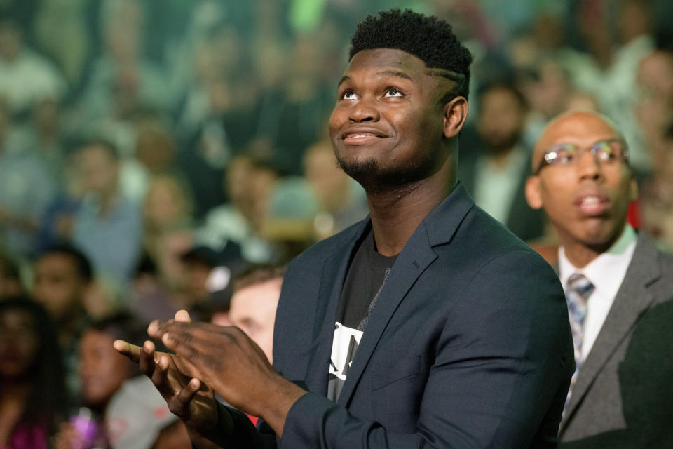 Zion Williamson is “itching” to return to the court, but still hasn’t resumed practices completely with the Pelicans after knee surgery. (AP/Matthew Hinton)