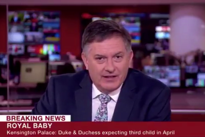 BBC presenter Simon McCoy delivers fantastically lacklustre report on the royal baby due date