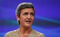 FILE PHOTO: EU Competition Commissioner Vestager holds a news conference in Brussels