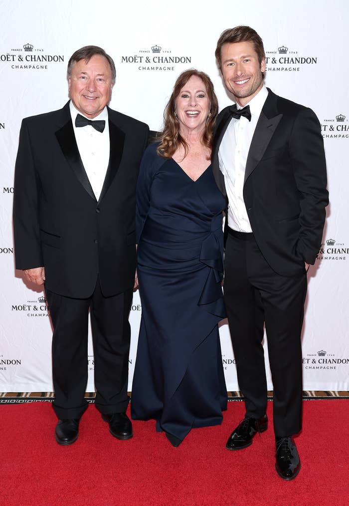 Glen Powell with his parents