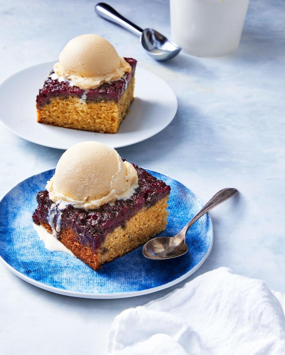 Blueberry-Honey Upside Down Cake