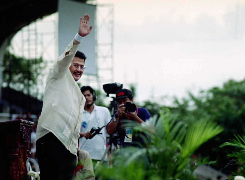 "One lost job is one hungry family, and one cold statistic I cannot accept." President Joseph Ejercito Estrada, in his first State of the Nation Address in 1998, promised to lead the Philippines out of a financial crisis that hit Asia in 1997. He ordered government spending reduced by 25 percent, military modernization put on hold, and hinted at abolishing pork barrel funds. "In the face of our fiscal position, our people ask no less," he said. But putting military modernization on hold did not mean Estrada did not have military strength. He warned insurgents in his SONA in 1999: "Hindi binebeybi ang rebelyon. Pinipisa. Kaya, huwag n’yo kaming hamunin!"