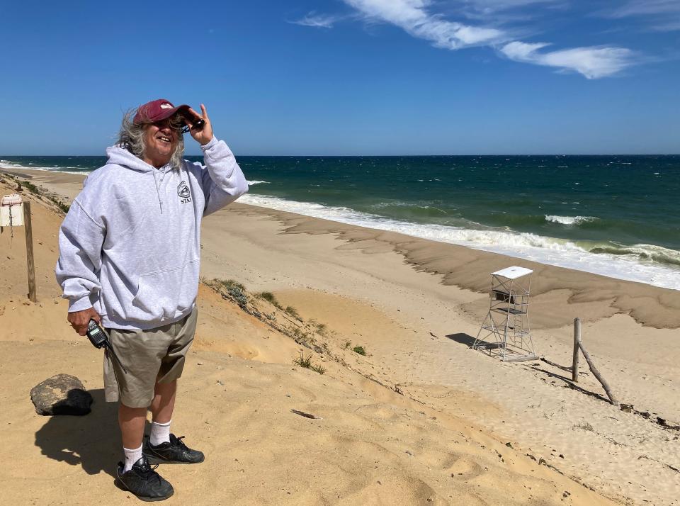 My pal, the great Dana, at Lecount Hollow Beach in Wellfleet.