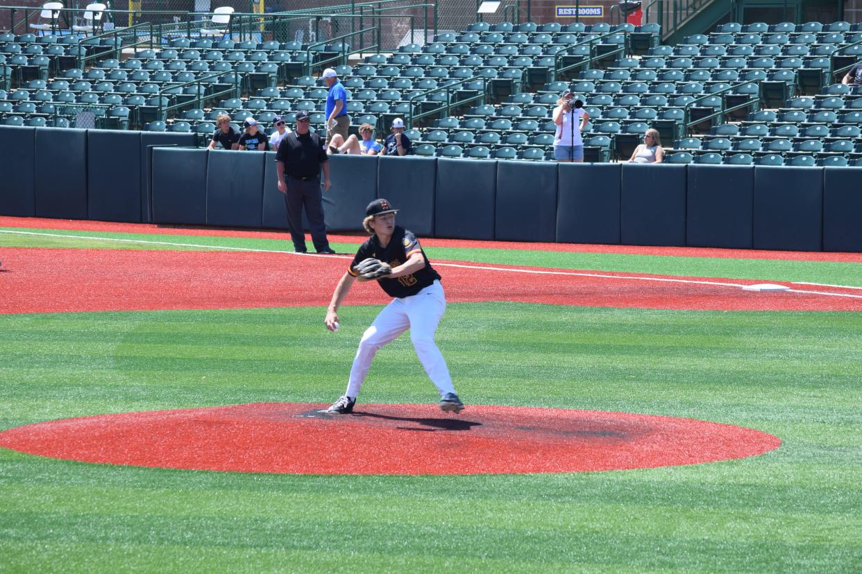 Harrisburg junior pitcher Eli Kokenge threw a no-hitter against Jefferson this week.