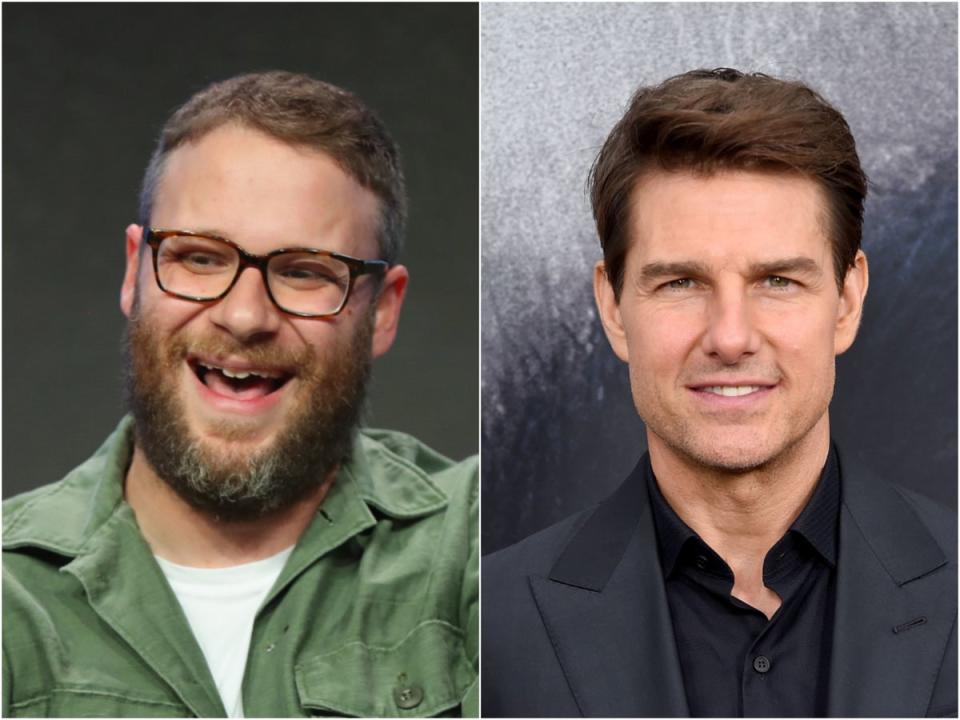 Seth Rogen (left) and Tom Cruise (Getty Images)