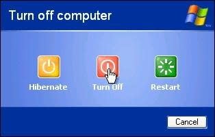 "Turn off computer" display