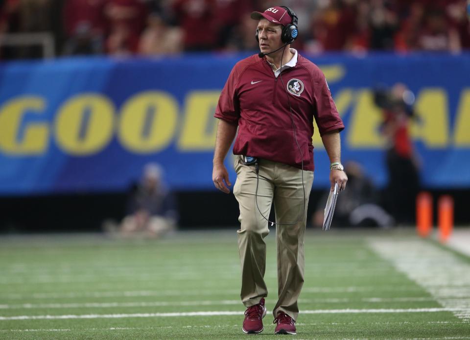 Would Jimbo Fisher considering leaving Florida State for LSU? (AP)