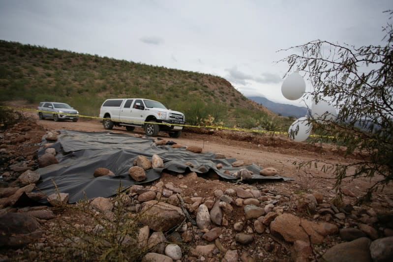 Relatives of the Rhonita Miller-Lebaron and Dawna Ray Langford and their children who were killed by unknown assailants, drive in caravan on their journey to bury the Miller-Lebaron Family near Bavispe