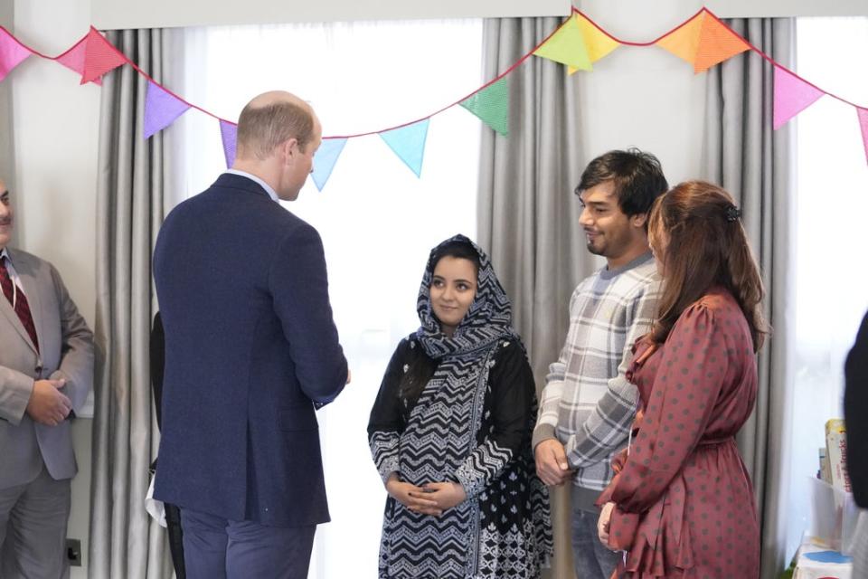 The Duke of Cambridge speaks to refugees (Danny Lawson/PA) (PA Wire)