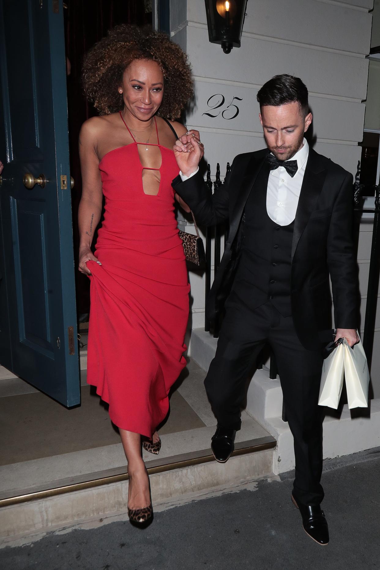 Mel B and Rory McPhee attend Victoria Beckham's 50th birthday party on April 20, 2024.