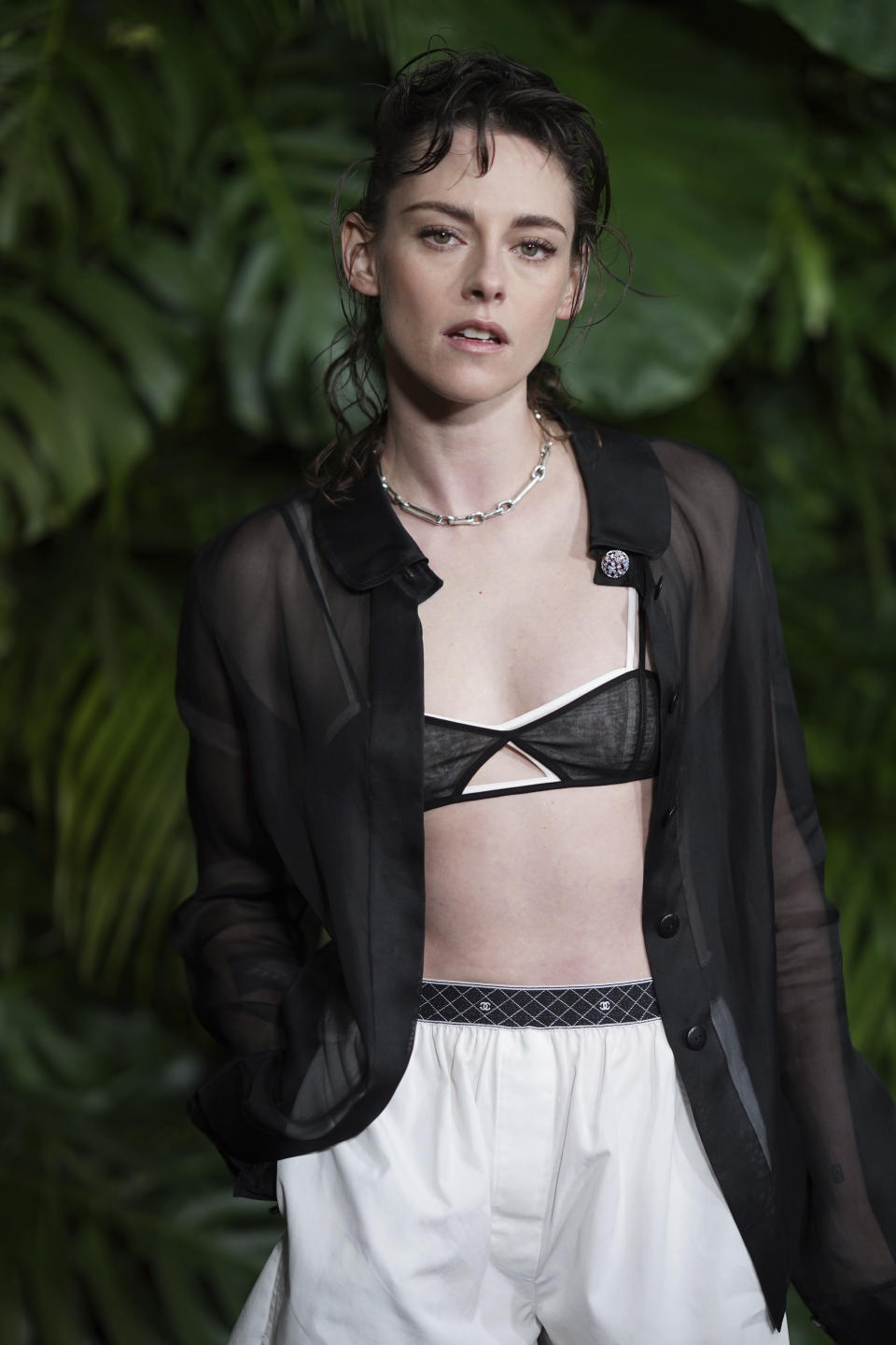 Kristen Stewart arrives at Chanel's 15th Annual Pre-Oscar Awards Dinner on Saturday, March 9, 2024, at the Beverly Hills Hotel in Los Angeles. (Photo by Jordan Strauss/Invision/AP)