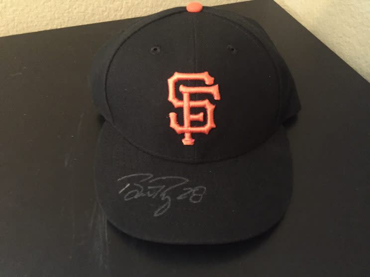 We're giving way the cap from our Buster Posey vid, signed by Posey himself.