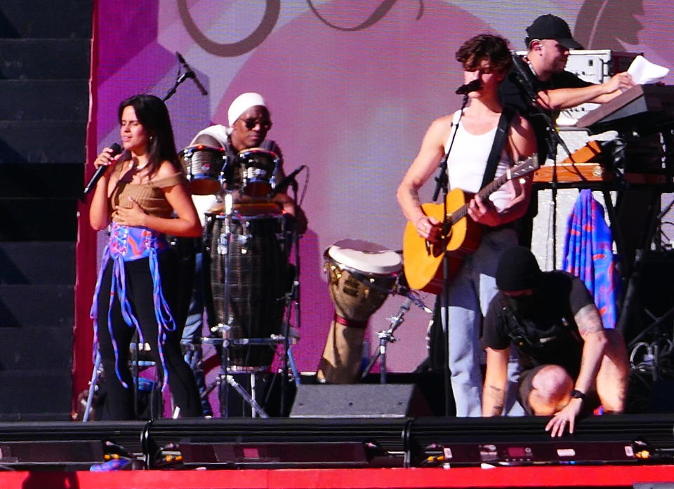 Camila Cabello and Shawn Mendes perform at Global Citizen Live in New York City. - Credit: Brian Prahl/MEGA