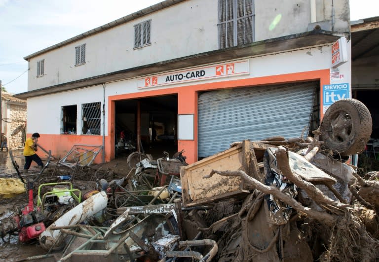 This garage in Sant Llorenc des Cardassar on Majorca was one of the many businesses affected