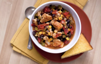 <p>While <a href="https://www.thedailymeal.com/eat/regional-american-chili-styles?referrer=yahoo&category=beauty_food&include_utm=1&utm_medium=referral&utm_source=yahoo&utm_campaign=feed" rel="nofollow noopener" target="_blank" data-ylk="slk:regional chili styles;elm:context_link;itc:0;sec:content-canvas" class="link ">regional chili styles</a> vary from state to state, this chicken, black bean and corn version will be a hit anywhere. </p> <p><a href="https://www.thedailymeal.com/recipes/chicken-chili-black-beans-and-corn-recipe?referrer=yahoo&category=beauty_food&include_utm=1&utm_medium=referral&utm_source=yahoo&utm_campaign=feed" rel="nofollow noopener" target="_blank" data-ylk="slk:For the Chicken Chili With Black Beans and Corn recipe, click here.;elm:context_link;itc:0;sec:content-canvas" class="link ">For the Chicken Chili With Black Beans and Corn recipe, click here. </a></p>