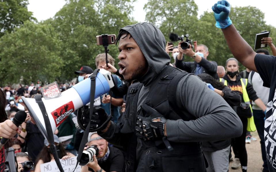 'I think Hamlet needs a kind of activist spirit': John Boyega leading a Black Lives Matter protest this year - Dan Kitwood