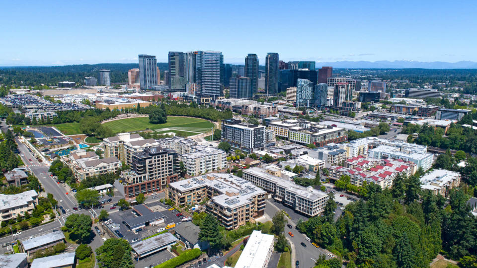 Bellevue, Washington aerial skyline