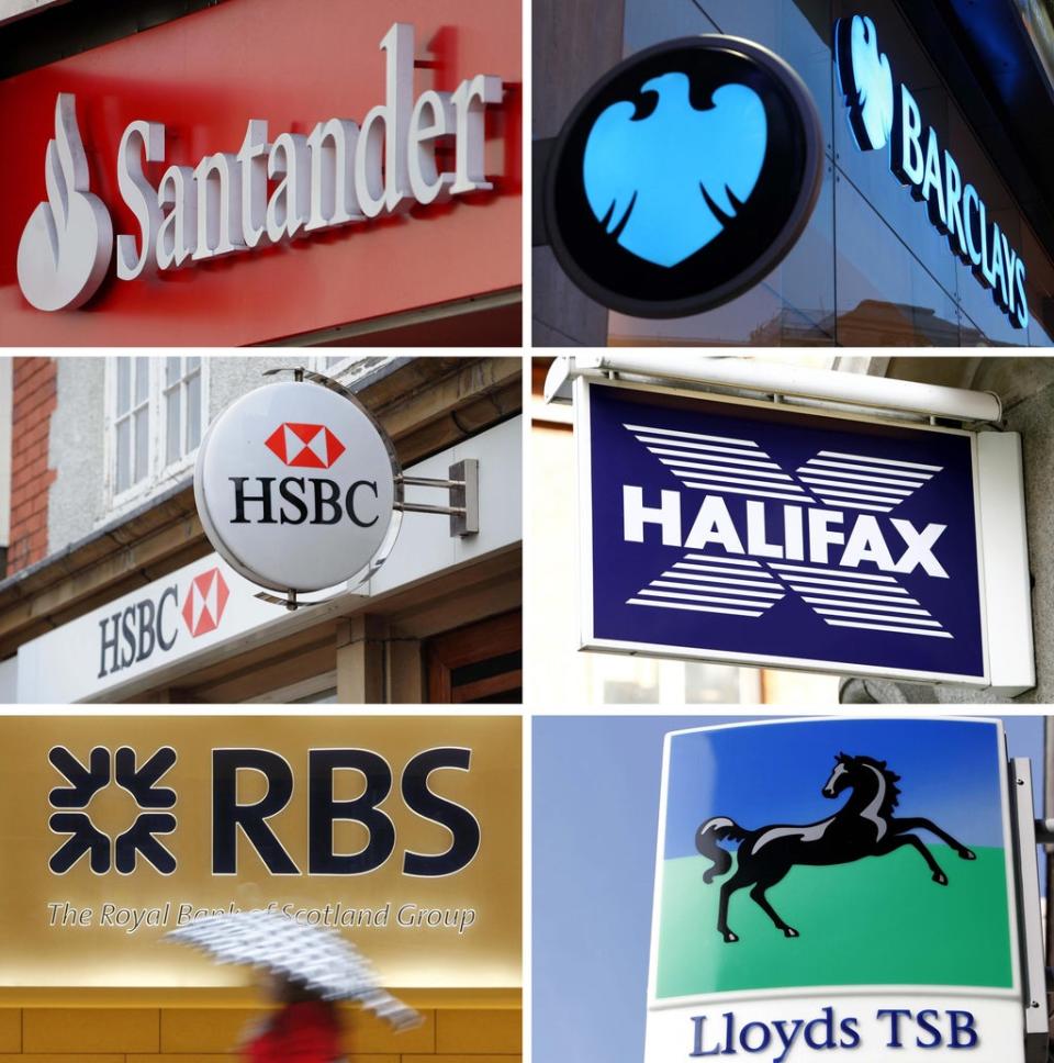 Logos for high street banks (PA) (PA Archive)