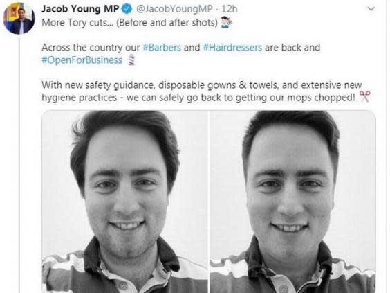 Tweet by Jacob Young MP (Twitter)