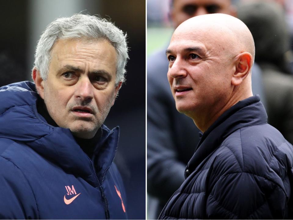 Tottenham manager Jose Mourinho and chairman Daniel Levy (PA / Getty Images)