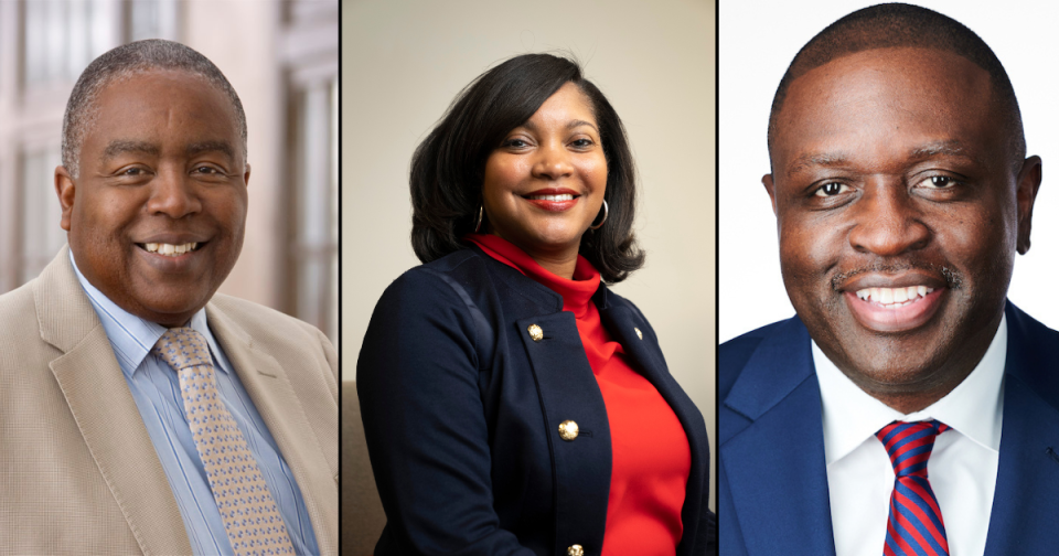 From left to right Columbus City Schools superintendent finalists Brian McDonald, Angela Chapman and George (Eric) Thomas.