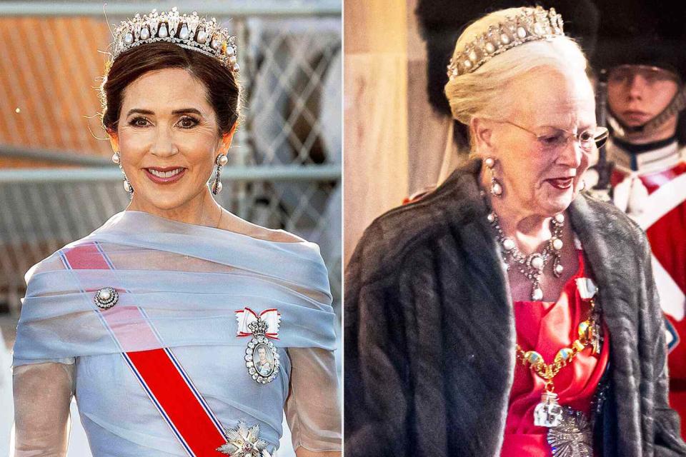 <p>Albert Nieboer/dpa picture alliance/Alamy; Patrick van Katwijk/Getty</p> Queen Mary on May 14, 2024; Queen Margrethe on Jan. 1, 2024.