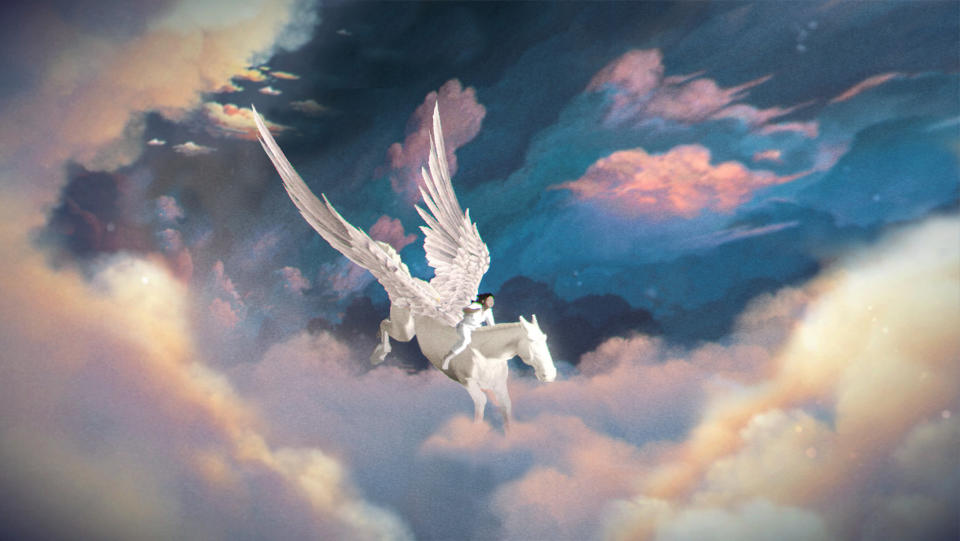 Kanye West’s video game trailer features a Pegasus, obviously