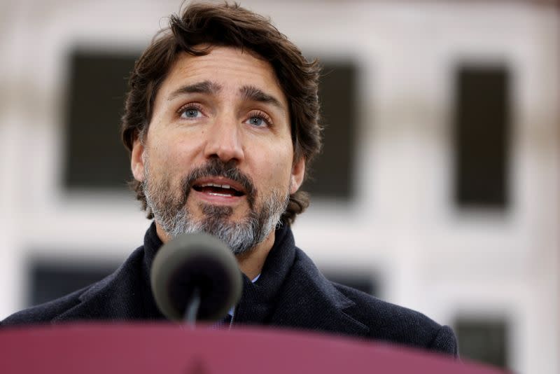 FILE PHOTO: Canada's Prime Minister Justin Trudeau attends a news conference in Ottawa