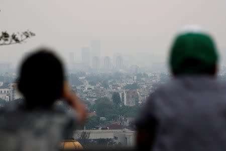 A general view during high levels of pollution in Mexico City, Mexico May 12, 2019. REUTERS/Carlos Jasso