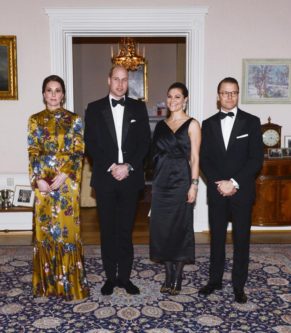 Attending a reception dinner at the British Ambassador's residence during day one of a Royal visit to Sweden and Norway, 2018 (Getty Images)