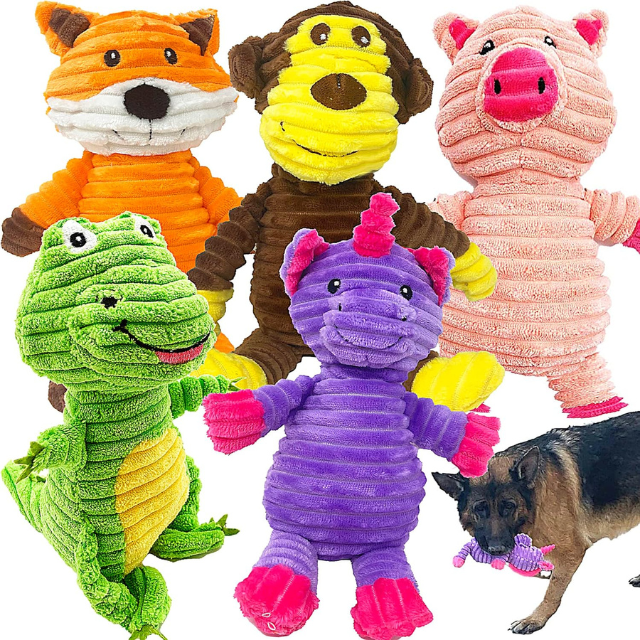 Jalousie 5 Pack Plush Toys Bundle: Durable, Soft Plushies Dogs Adore