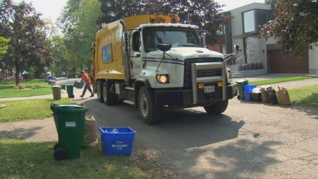 The City of Ottawa is considering six dozen options designed to extend the life of the Trail Road landfill, including charging residents for how much garbage they set out curbside. (Roger Dubois/CBC - image credit)