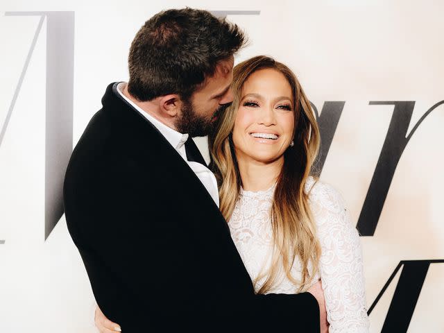 <p>Rich Fury/WireImage</p> Ben Affleck and Jennifer Lopez on February 08, 2022 in Los Angeles, California.