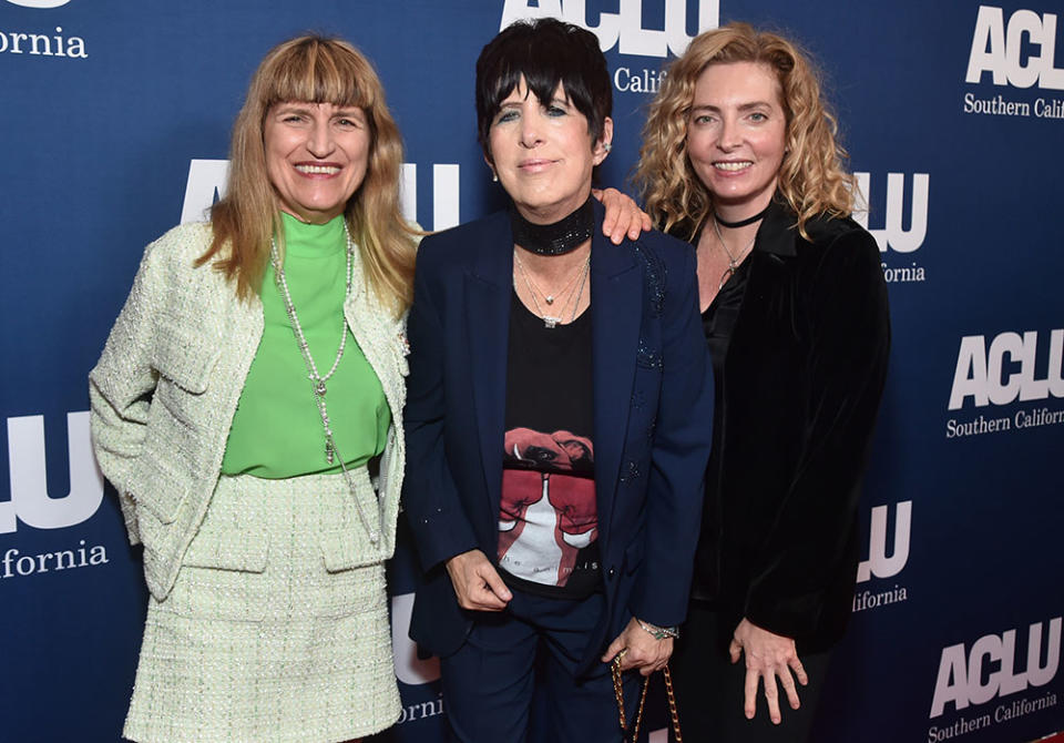 Catherine Hardwicke, Diane Warren and Chiara Tilesi attend the ACLU So Cal's Annual Bill Of Rights Dinner at The Beverly Hilton on October 16, 2022 in Beverly Hills, California.