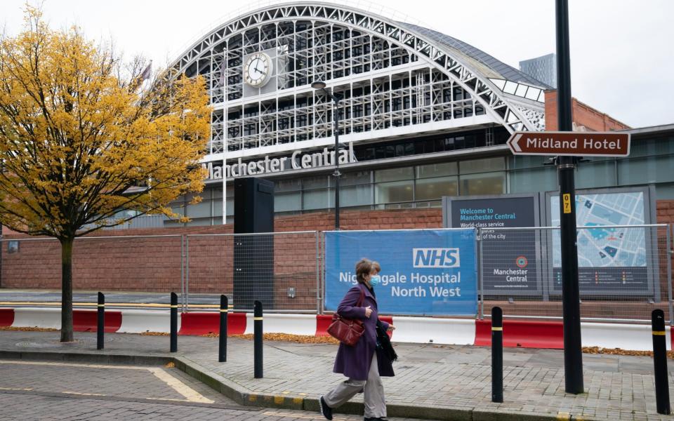 Nightingale Hospital North West in Manchester, - Jon Super/AP