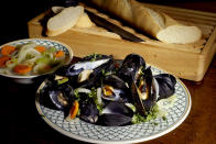 <p>Okay, so moules mariniere is the first dish that springs to mind but really you can chuck white wine into all sorts of shellfish dishes and it’ll work pretty well. Plus, it’s great to drink with them too so you won’t go wasting a bottle. [Photo: Getty] </p>
