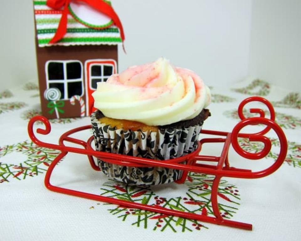 <p>Plain Chicken</p><p>This is a quick and easy cupcake with a Christmas twist. You probably have everything in your pantry to make these cupcakes today. The recipe calls for box cake mix, but feel free to make the cake from scratch. </p><p><strong>Get the recipe: <a href="https://www.plainchicken.com/chocolate-peppermint-cupcakes/" rel="nofollow noopener" target="_blank" data-ylk="slk:Chocolate Peppermint Cupcakes;elm:context_link;itc:0;sec:content-canvas" class="link ">Chocolate Peppermint Cupcakes</a></strong></p>