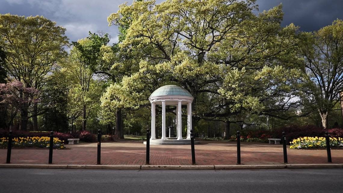 The Old Well on UNC-Chapel Hill’s campus is pictured in April 2020.
