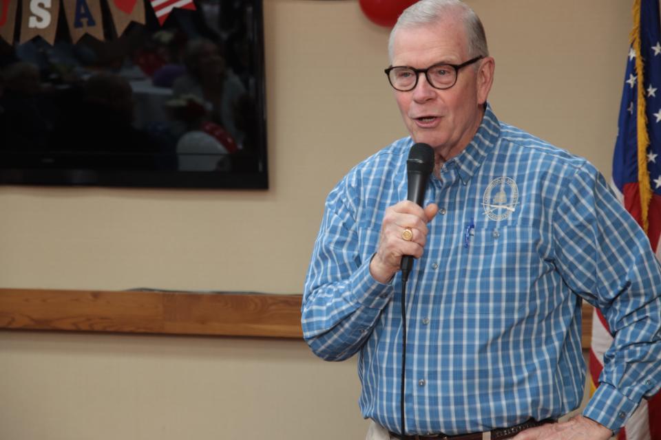 U.S. Rep. Tim Walberg, R-Tipton, speaks at Ted Dusseau Day, an event Lenawee County Republicans had to honor longtime county party chairman Dusseau Saturday, Feb. 25, 2023, at the Carlton Lodge in Adrian.