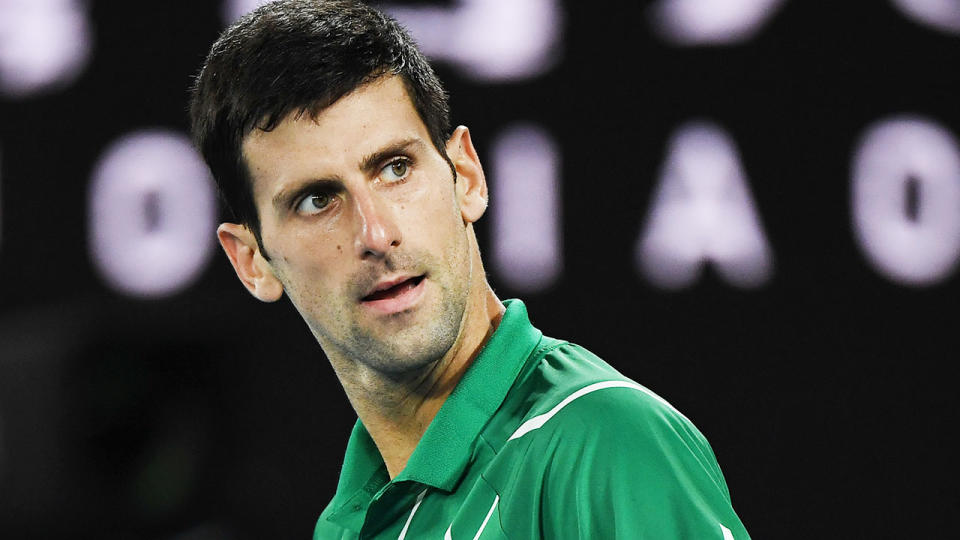 Seen here, Novak Djokovic was unhappy with the crowd during the Australian Open final.