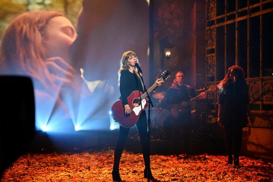 Musical guest Taylor Swift performs on "Saturday Night Live" on Nov. 13, 2021.