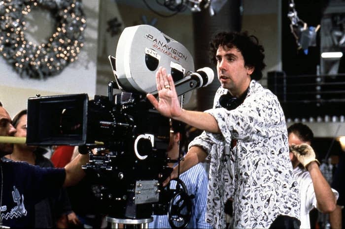 Tim Burton on the set of Batman Returns