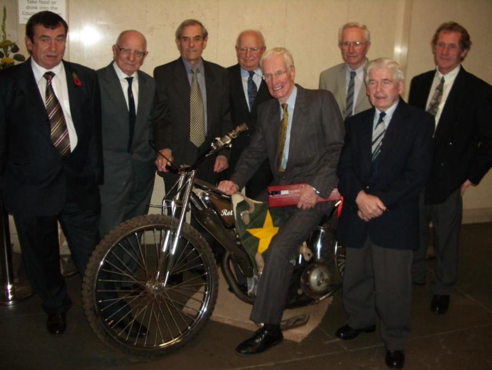 Eastern Daily Press: Not often seen. A speedway bike on the first floor at City Hall. Ove Fundin with fellow Stars when he was made a Freeman of the City in 2006.