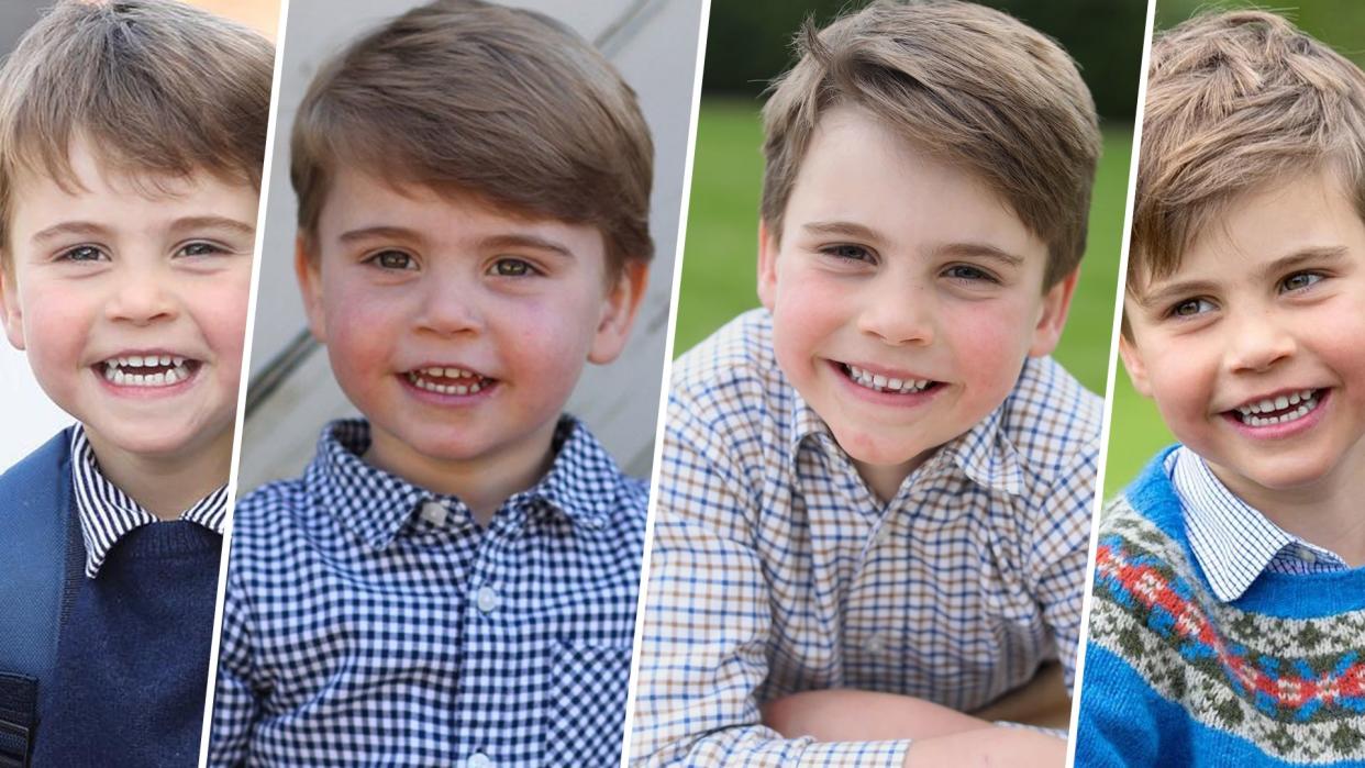 collage of prince louis in shirts