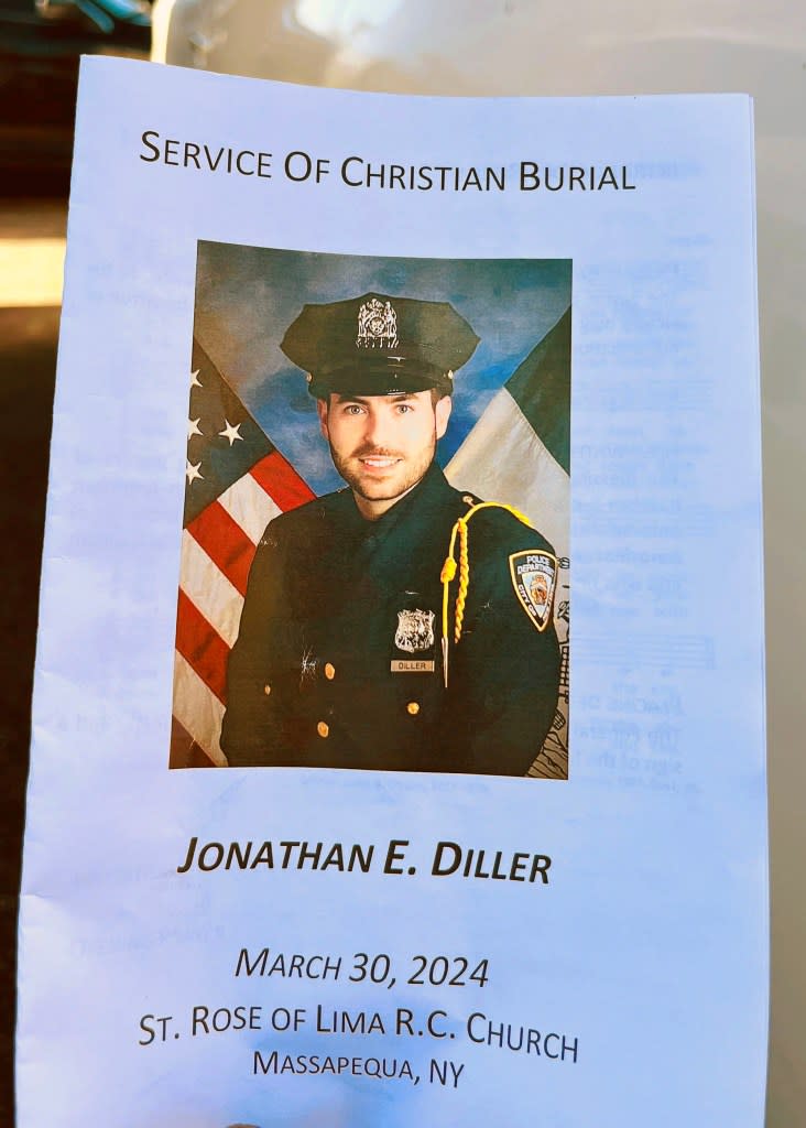 Program for the funeral of NYPD Jonathan Diller. Georgett Roberts/NY Post