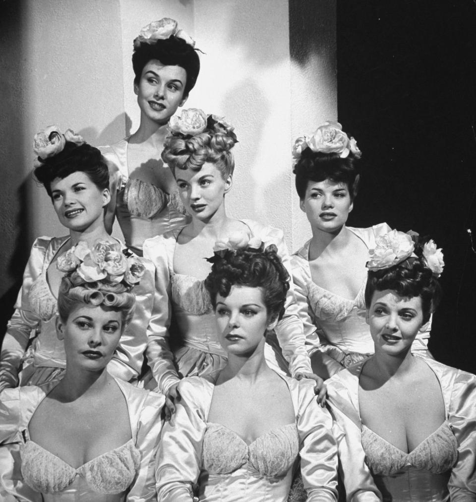 chorus girls performing onstage at the