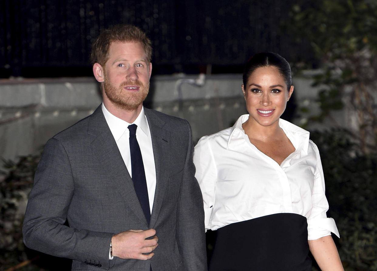 Prince Harry and Meghan Markle, the Duke and Duchess of Sussex, announced last week that they would "step back" as senior members of the British royal family. (Photo: zz/KGC-03/STAR MAX/IPx)